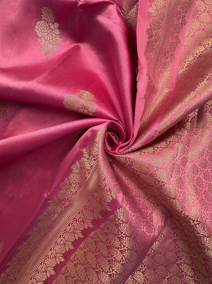 Pink Vishakha Pure Silk Saree