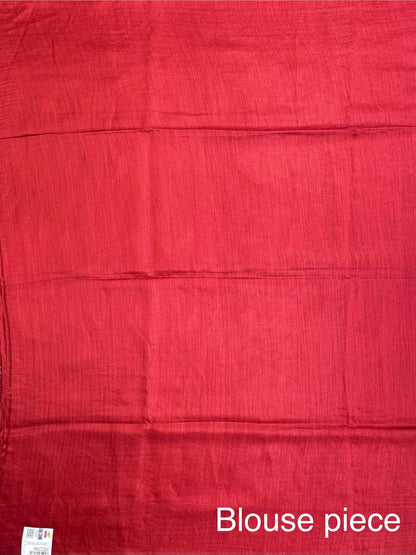 Maroon Muga Silk Saree