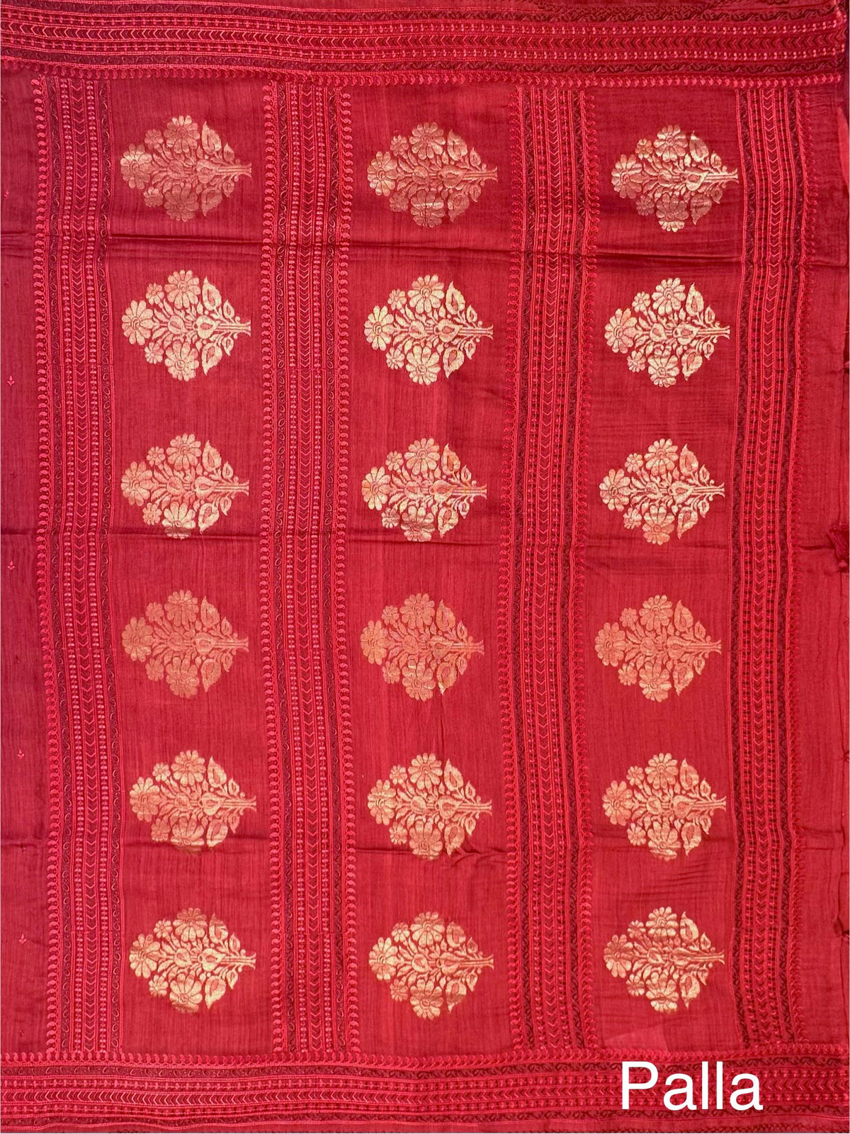 Maroon Muga Silk Saree