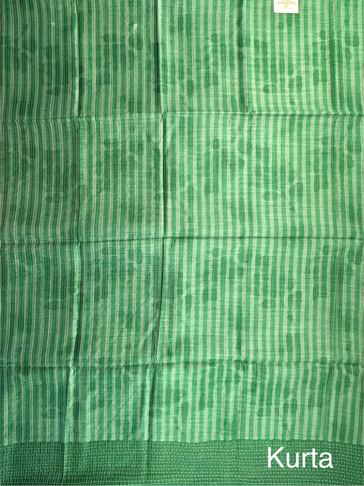 Green Muga Silk 3-Piece Unstitched Suit