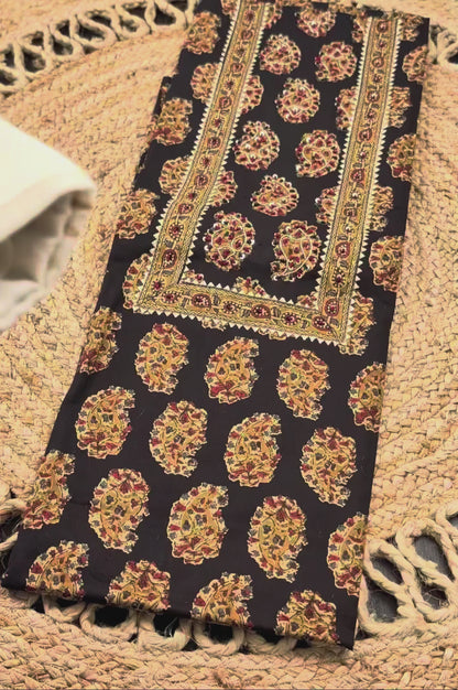 Black Printed Pure Cotton Suit