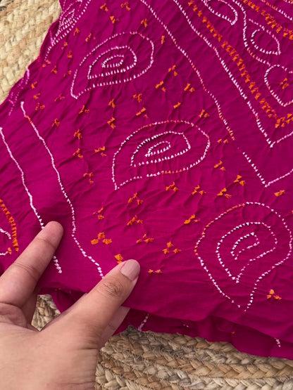 Rani Rai Bandhej Chinon Saree