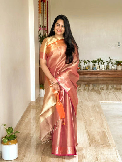 Dusky Pink Amrit Tissue Saree