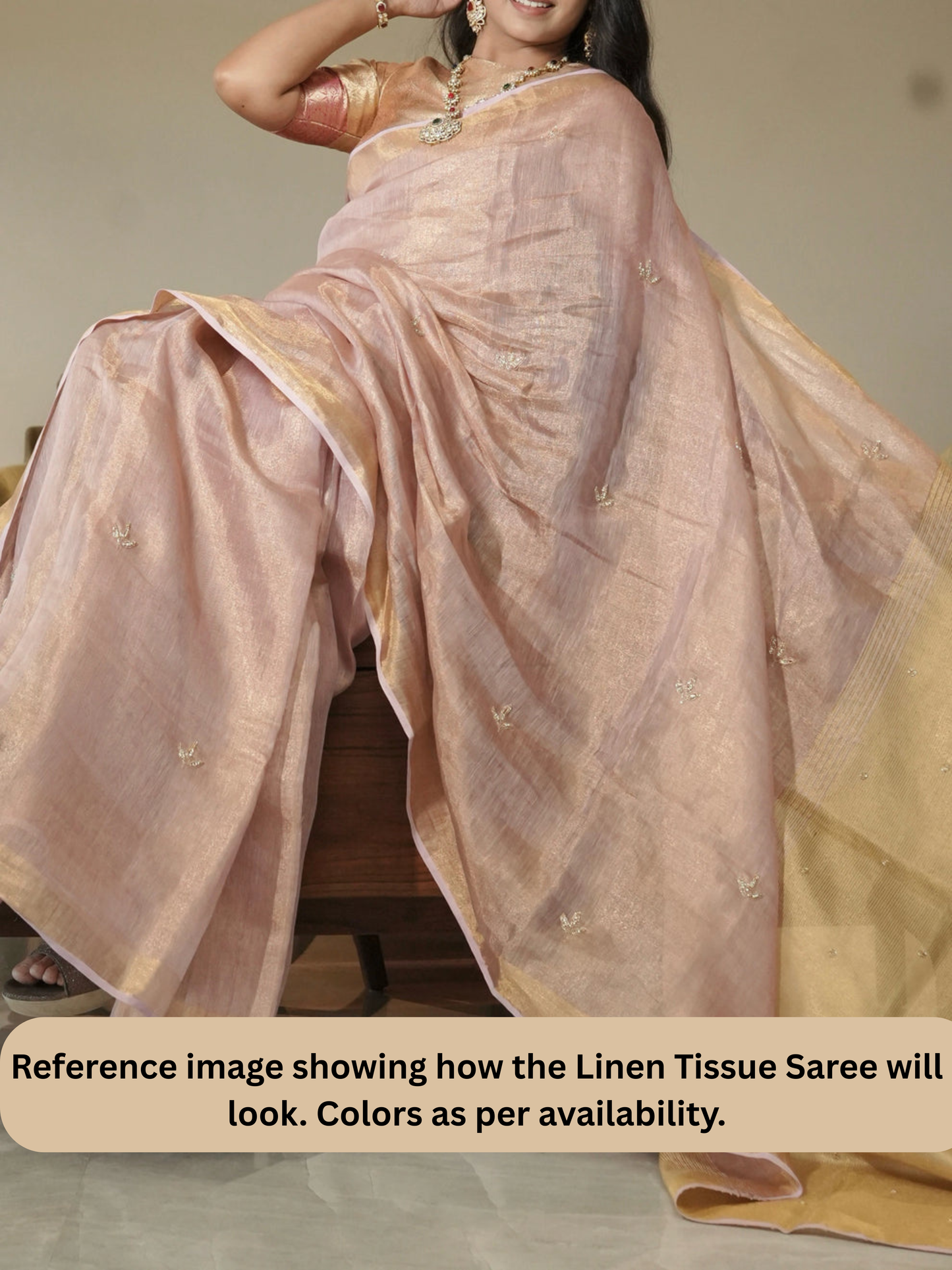 Pink Linen Tissue Saree