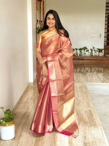 Dusky Pink Amrit Tissue Saree