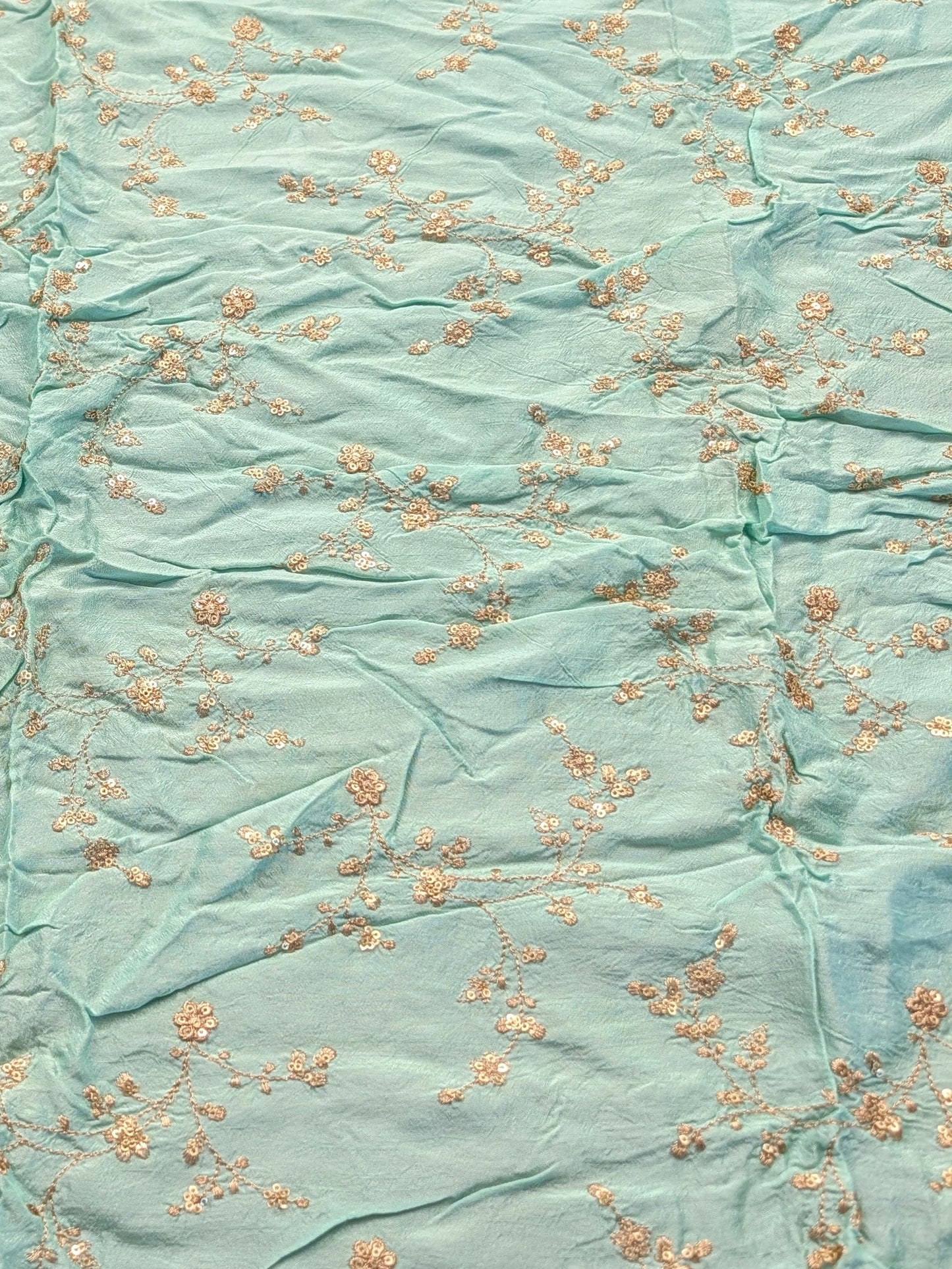 Pista Green Sequins Work Viscose Fabric