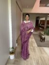 Magenta Rajasthani Print Pure Cotton Chanderi Saree