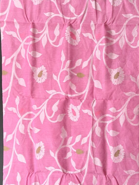 Pink Jamdani Pure Cotton Saree