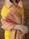 Yellow Pondicherry Pure Silk Saree