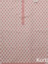 Coral Pink & white Cotton 3 Piece Unstitched Suit with Cotton Dupatta