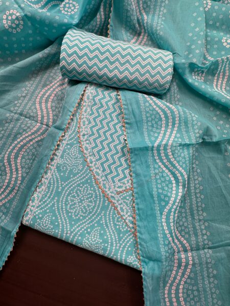Firozi Angrakha Printed Jaipuri Cotton Suit