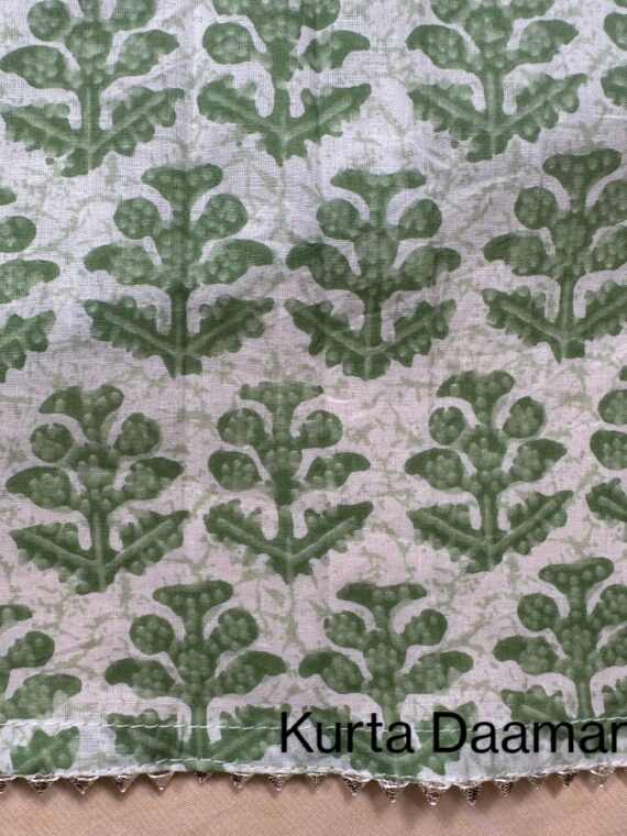 Green Angrakha Printed Jaipuri Cotton Suit