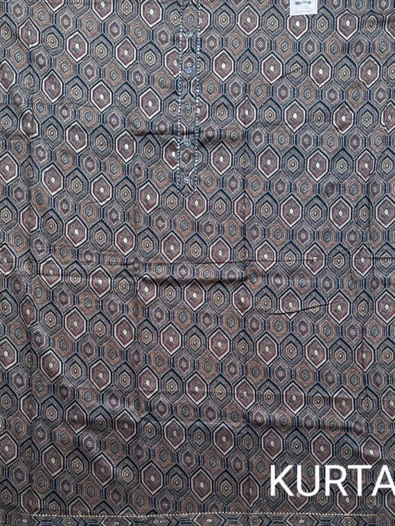 Turquoise Blue Printed Jaipuri Cotton with Golden foil Work Suit