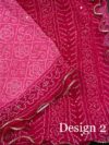 Shaded Pink Bandhej Pure Chinon Saree with Mukaish Work