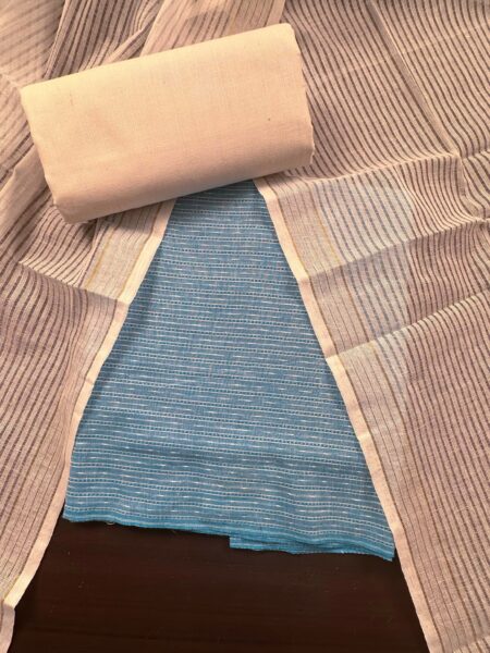 Light Blue and White pure cotton suit