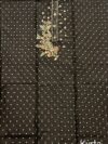 Black Chanderi Unstitched 3-Piece Suit with Banarasi Dupatta
