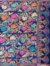 Navy Blue Kaantha Embroidery Pure Silk Saree
