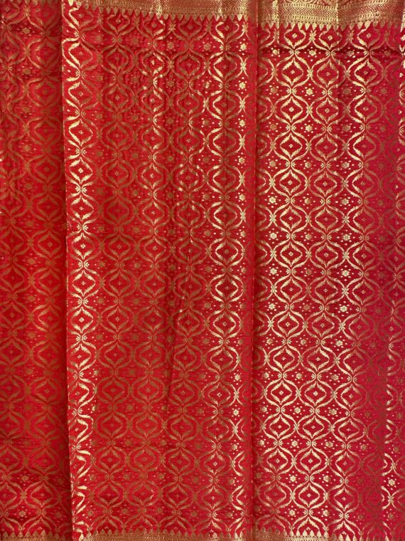 Red Rewa Pure Dupian Silk Saree