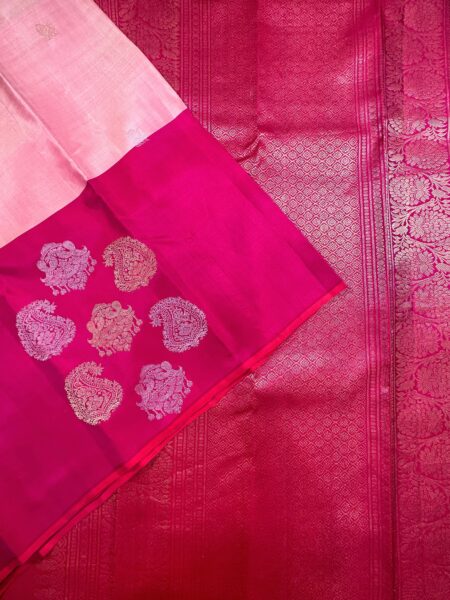 Pink Contemporary Kanjivaram Pure Silk Saree