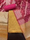 Mustard and Pink Handloom Cotton 3-Piece Suit
