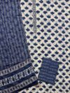 Indigo Blue Cotton 3 Piece Unstitched Suit with Cotton Dupatta