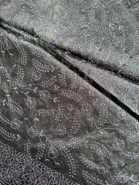 Black Embroidered Pure Tussar Silk Saree