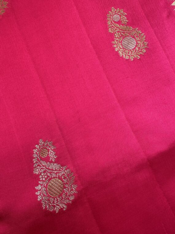 Rani Pink Rewa Pure Dupian Silk Saree