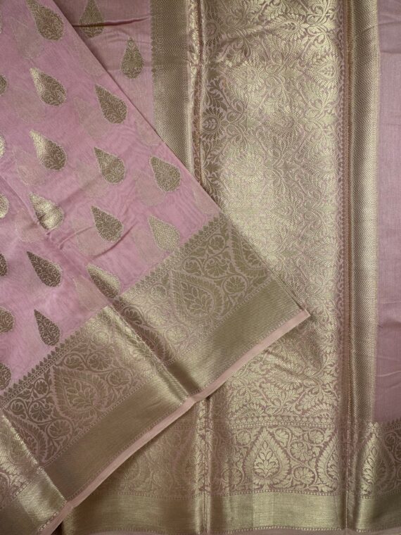 Lilac Blended Cotton Saree