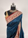 Peacock Blue Banarasi Pure Silk Saree