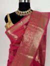 Rani Pink Blended Cotton Saree