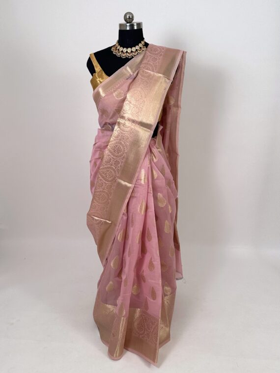Lilac Blended Cotton Saree