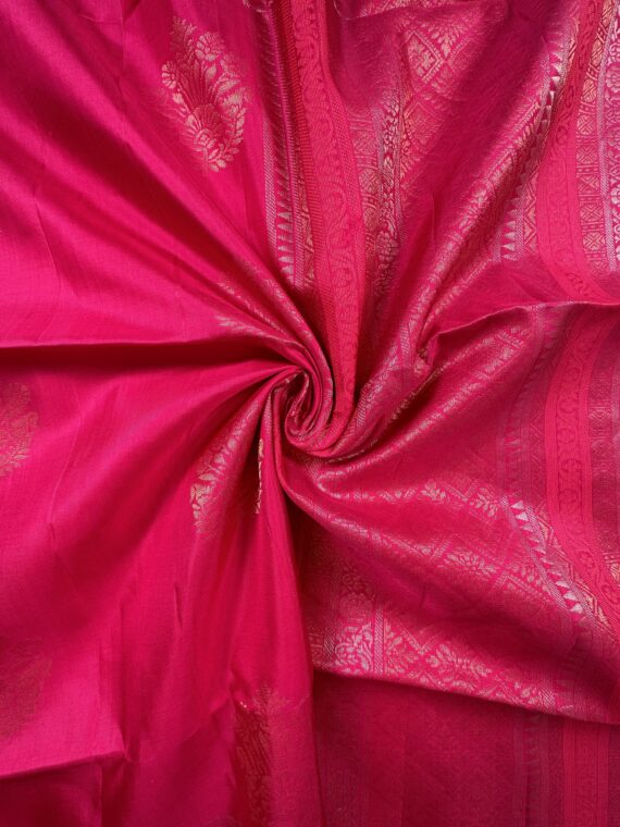 Rani Pink Kolam Soft Silk Saree