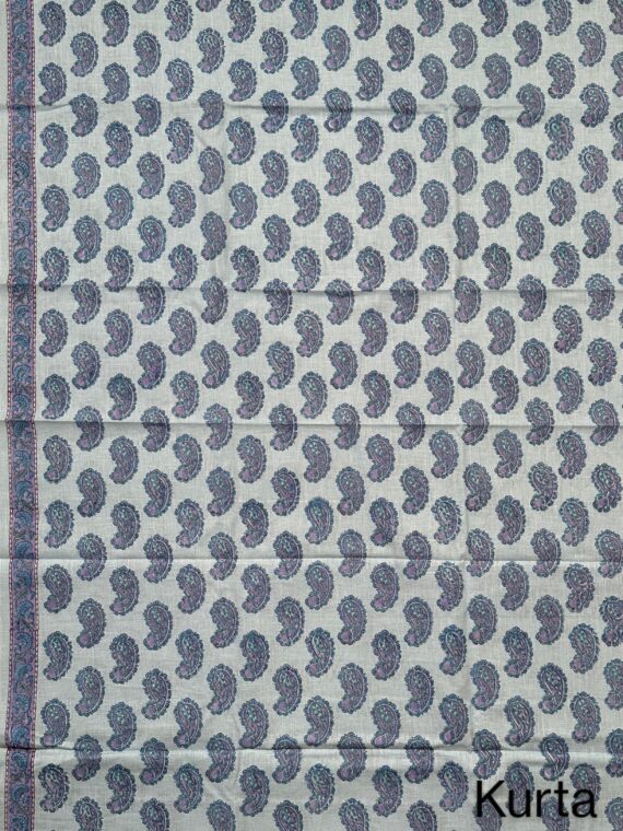 Sky Blue Jaipuri Linen 3 Piece Unstitched Suit