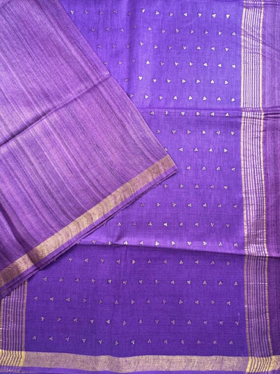 Purple Gheencha Pure Tussar Silk Saree