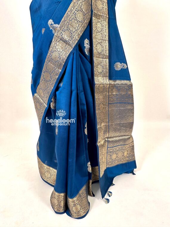 Royal Blue Rewa Pure Dupian Silk Saree
