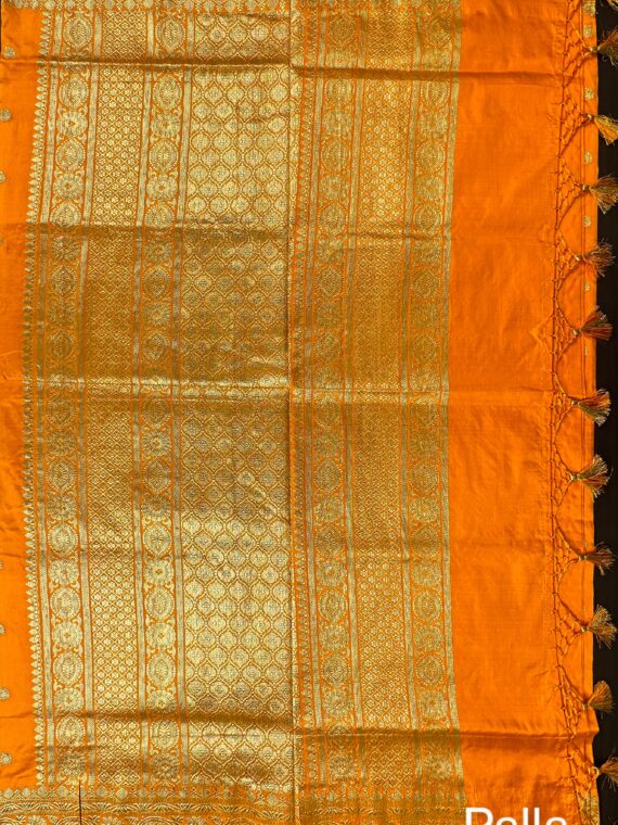 Yellow Banarasi Pure Silk Saree
