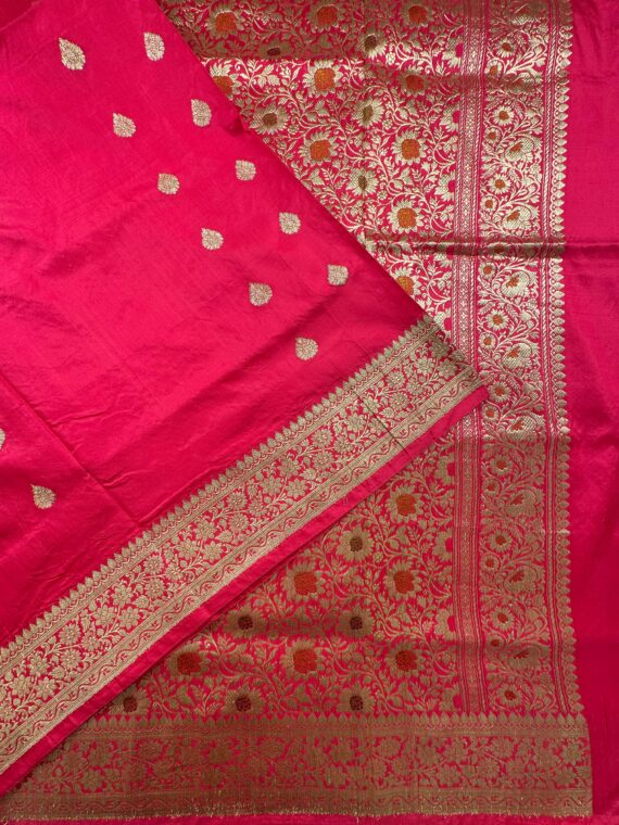 Pink Banarasi Pure Silk Saree