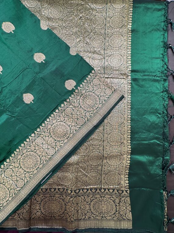 Green Pure Tripura Silk Saree