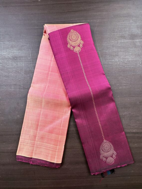 Pink-Purple Contemporary Kanjivaram Pure Silk Saree