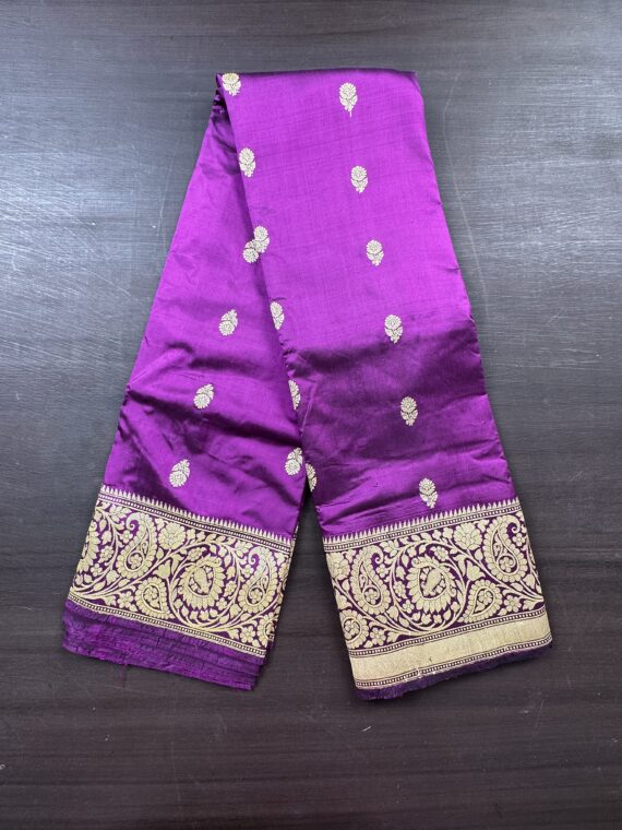 Purple Pure Tripura Silk Saree
