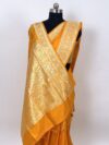 Yellow Banarasi Pure Silk Saree