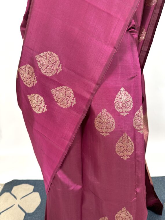 Magenta Contemporary Kanjivaram Pure Silk Saree