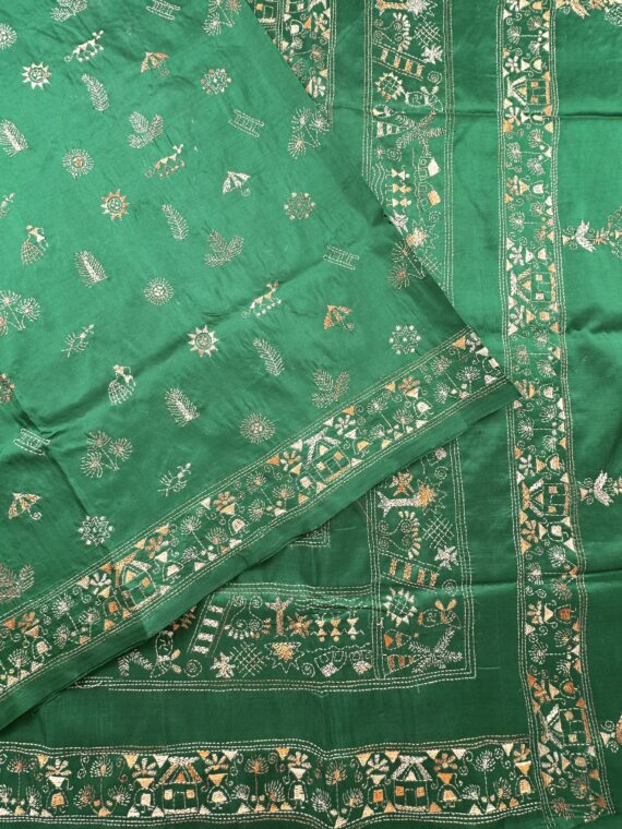 Green Kaantha Embroidered Pure Silk Saree