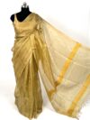 Yellow Golden Tissue Silk Saree