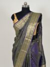 Grayish Purple Tripura Banarasi Silk Saree
