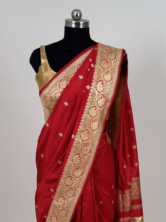 Red Banarasi Pure Silk Saree