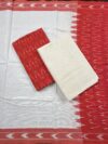 Red-Off White Ikkat Cotton Suit