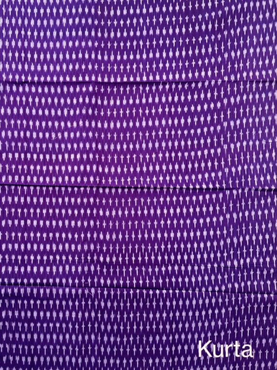 Purple-Off White Ikkat Cotton Suit
