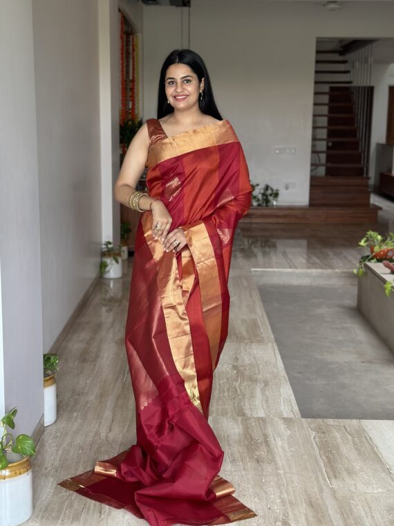 Maroon Tiruchirapalli Soft Silk Saree