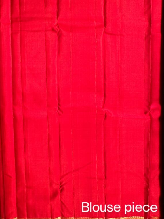 Green-Red Contemporary Kanjivaram Pure Silk Saree
